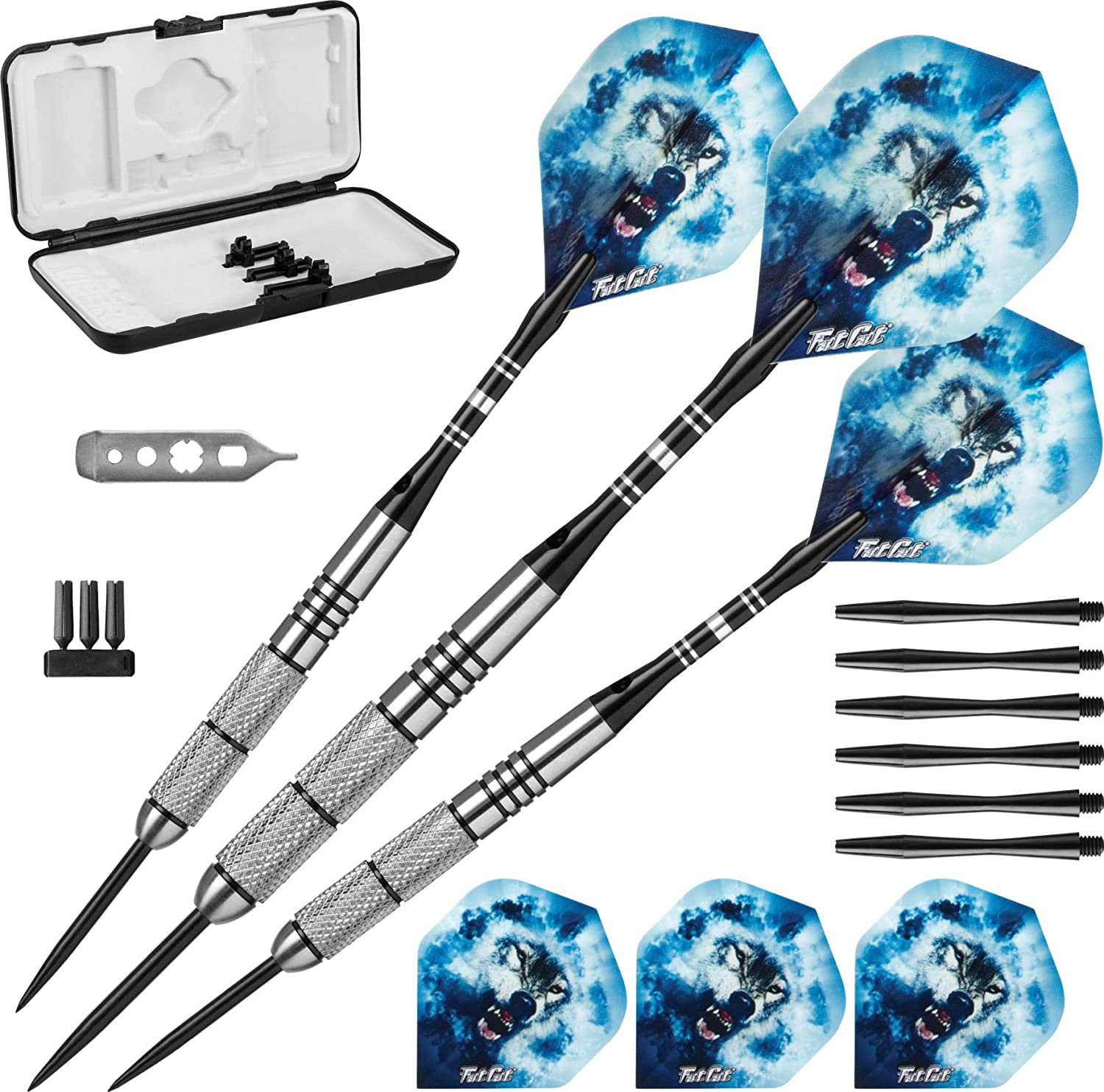 Fat Cat Predator 80% Tungsten Steel Tip Darts with Storage/Travel Case, 23