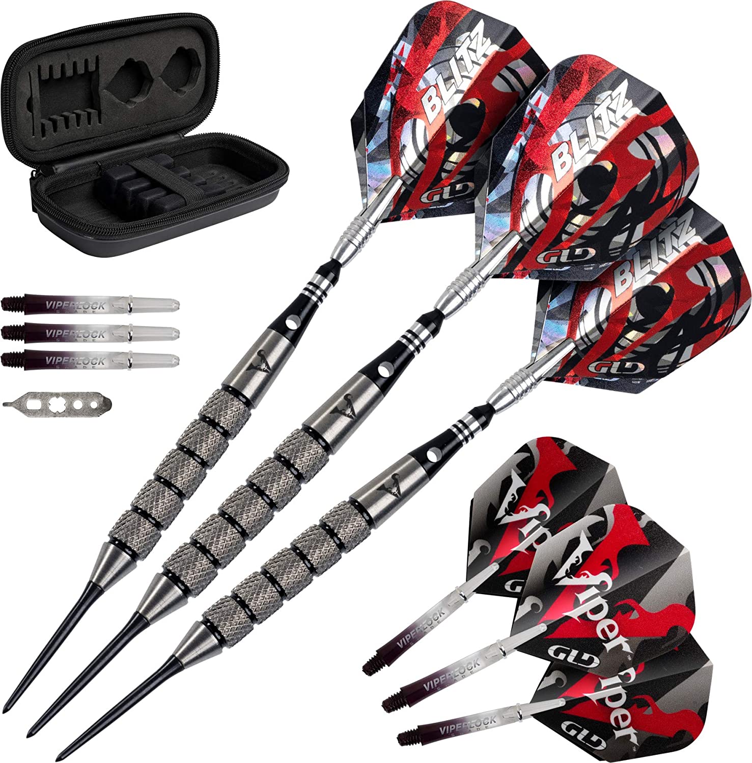 Viper Blitz 95% Tungsten Steel Tip Darts with Storage/Travel